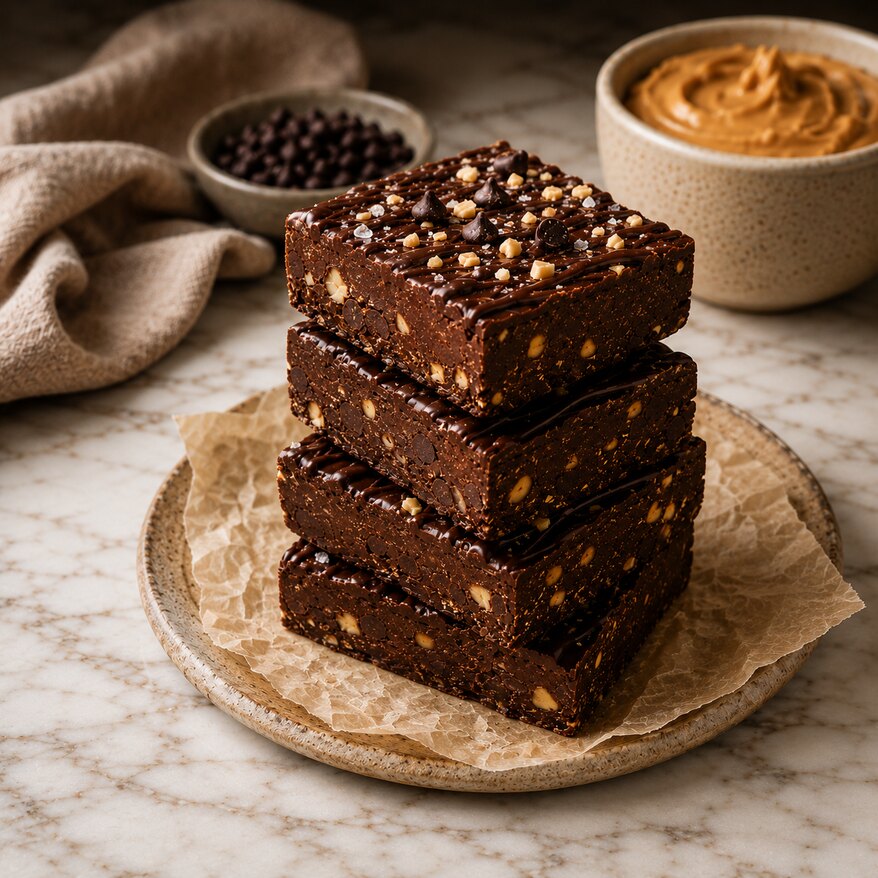 Barres protéinées fudge chocolat et beurre d’amande