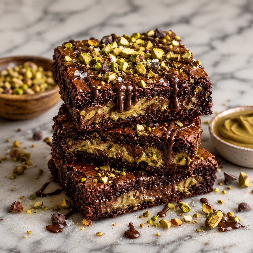 Brownies Dubaï choco-pistache fondants