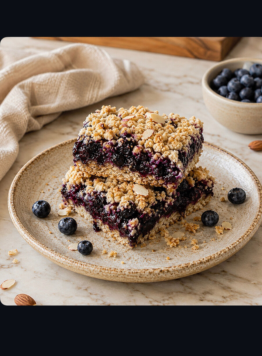 Carrés crumble aux bleuets Signature