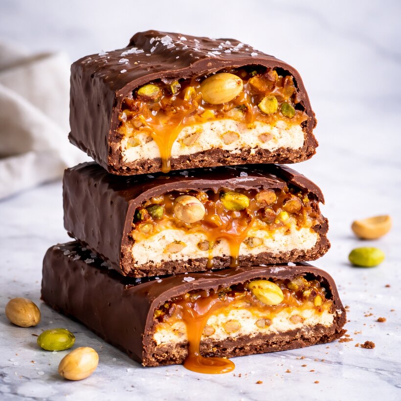 Snickers maison deluxe pistache et cajou